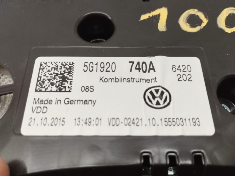 Recambio de cuadro instrumentos para volkswagen golf vii lim. (5g1) advance bluemotion referencia OEM IAM 5G1920740A  