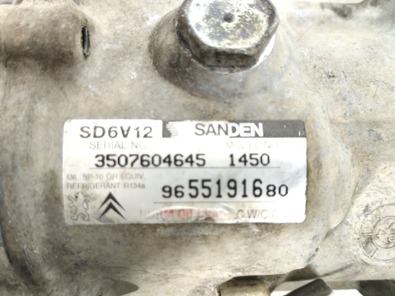 Recambio de compresor aire acondicionado para citroën c3 1.4 hdi referencia OEM IAM 9655191680  
