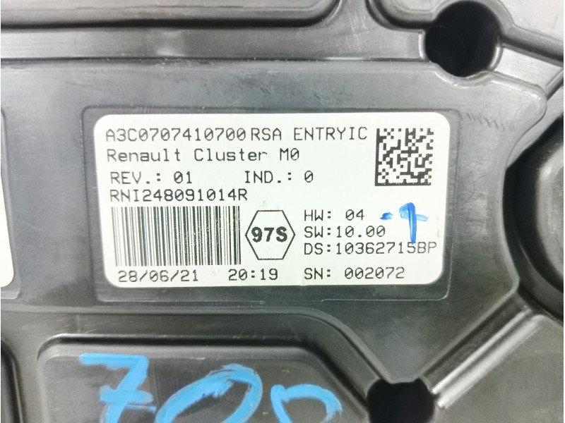 Recambio de cuadro instrumentos para dacia duster ii 1.5 blue dci diesel fap cat referencia OEM IAM A3C0707410700  