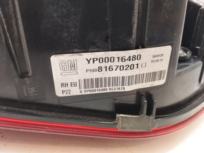 Recambio de piloto trasero derecho interior para opel grandland x 1.2 referencia OEM IAM YP00016480  