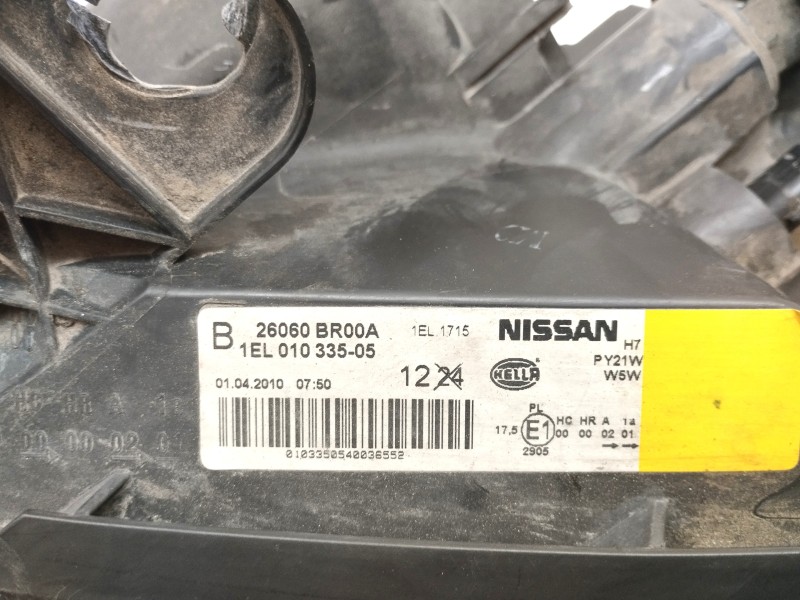 Recambio de faro izquierdo para nissan qashqai (j10) tekna premium referencia OEM IAM 26060BR00A  