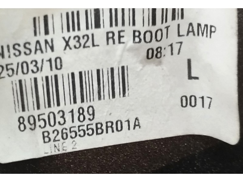 Recambio de piloto trasero izquierdo interior para nissan qashqai (j10) tekna premium referencia OEM IAM 89503189  